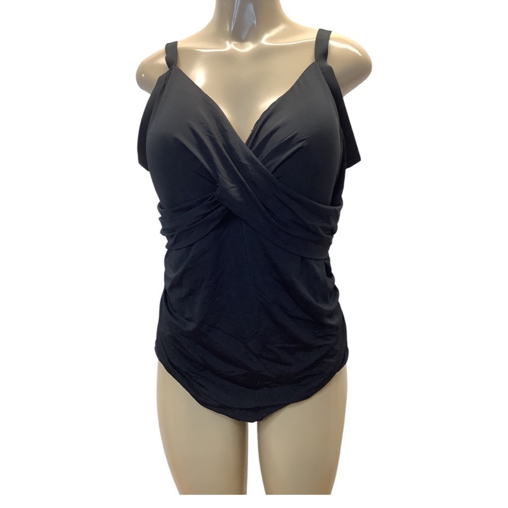 Jantzen Size 22W Black One Piece Swimsuit With Adjustable Straps. New With Tags